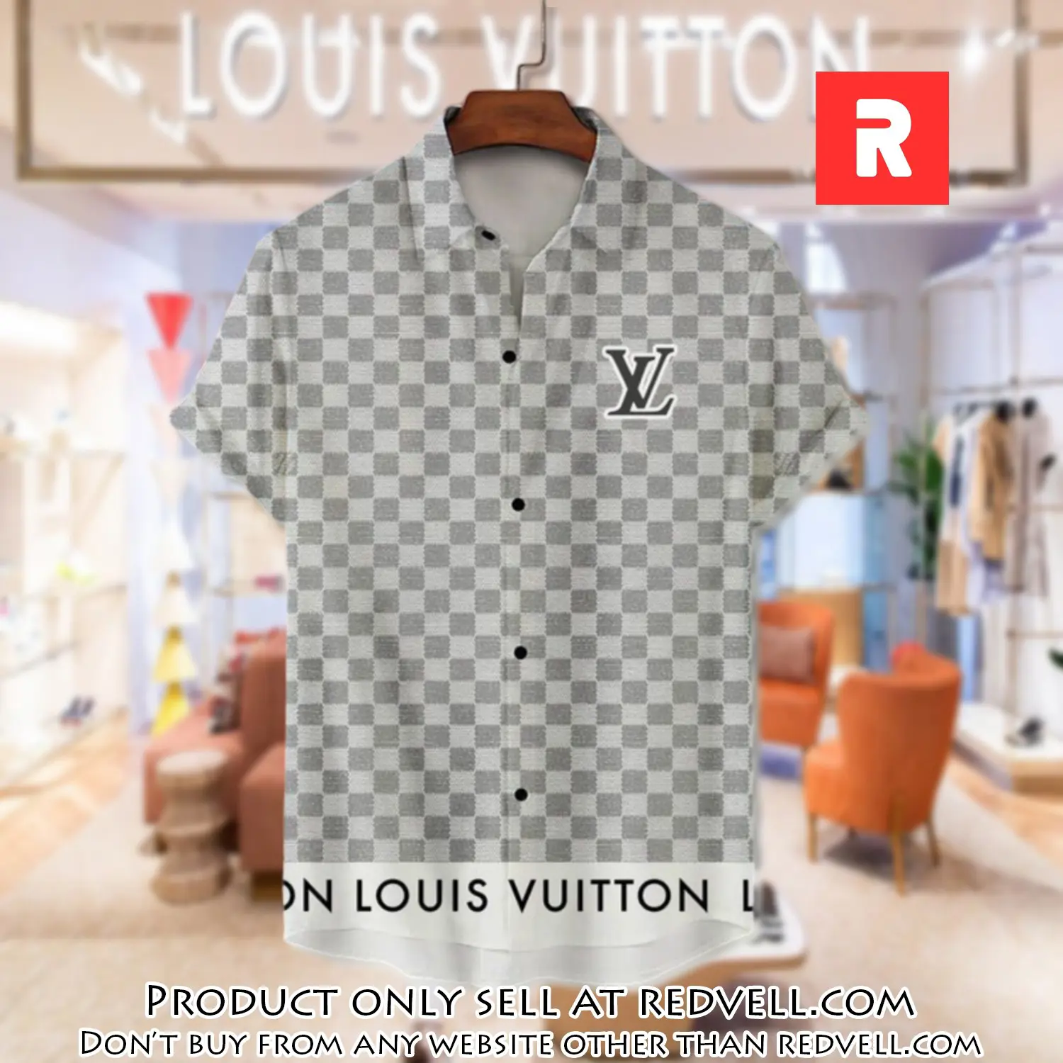 Lv louis vuitton luxury hawaiian shirt & short set lhs1201 rv4132916
